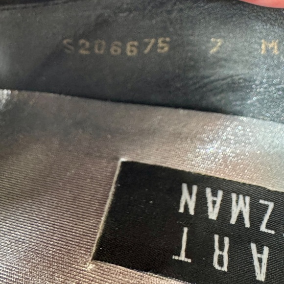 Stuart Weitzman Black Fabric Square-Toe Slip-On Block Heel Pumps Size 7 M - Picture 7 of 7